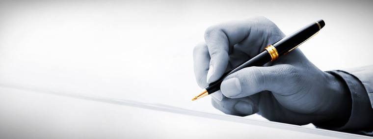principles blue pen hand