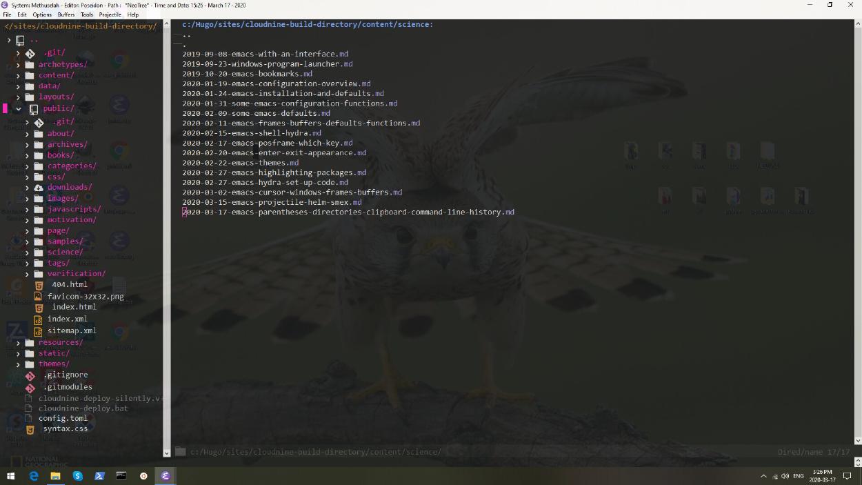 image of emacs posiedon configuration neo tree code