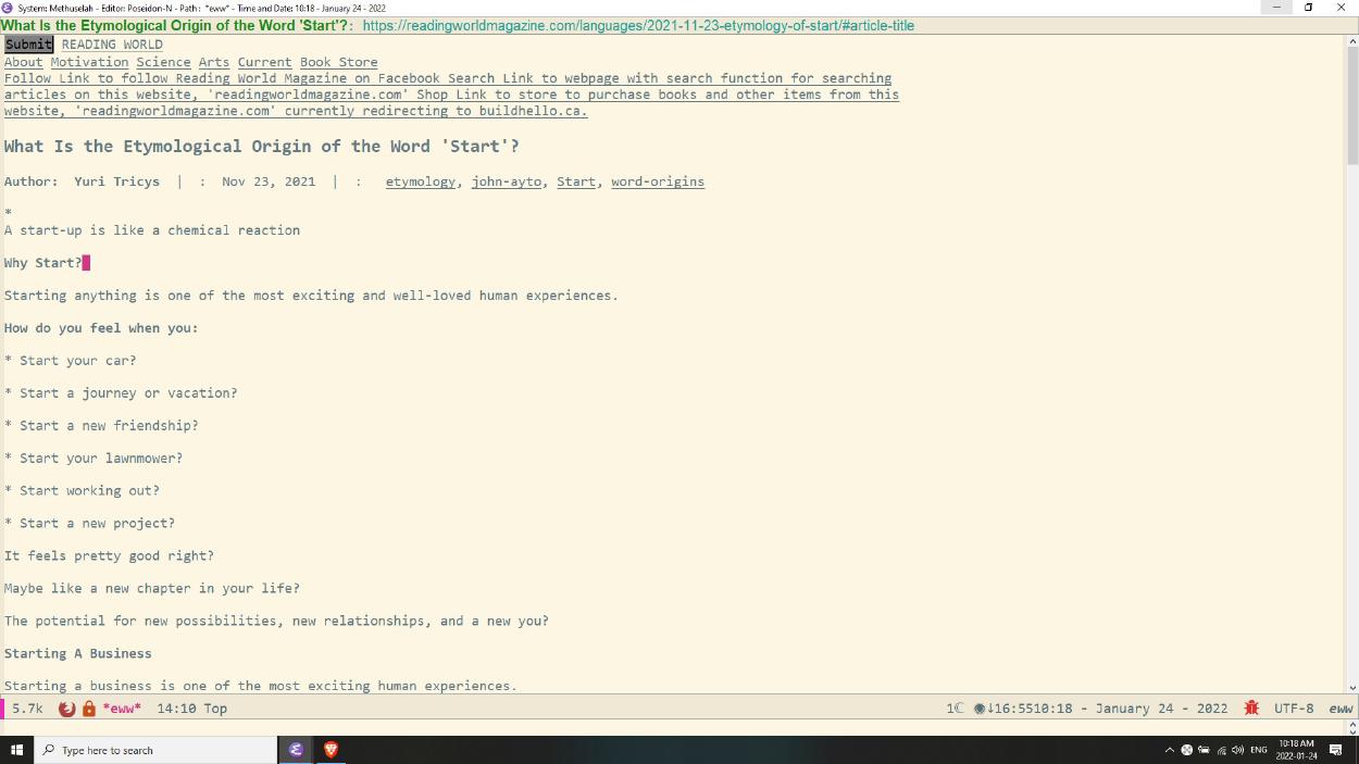 Emacs EWW open in solarized light theme.